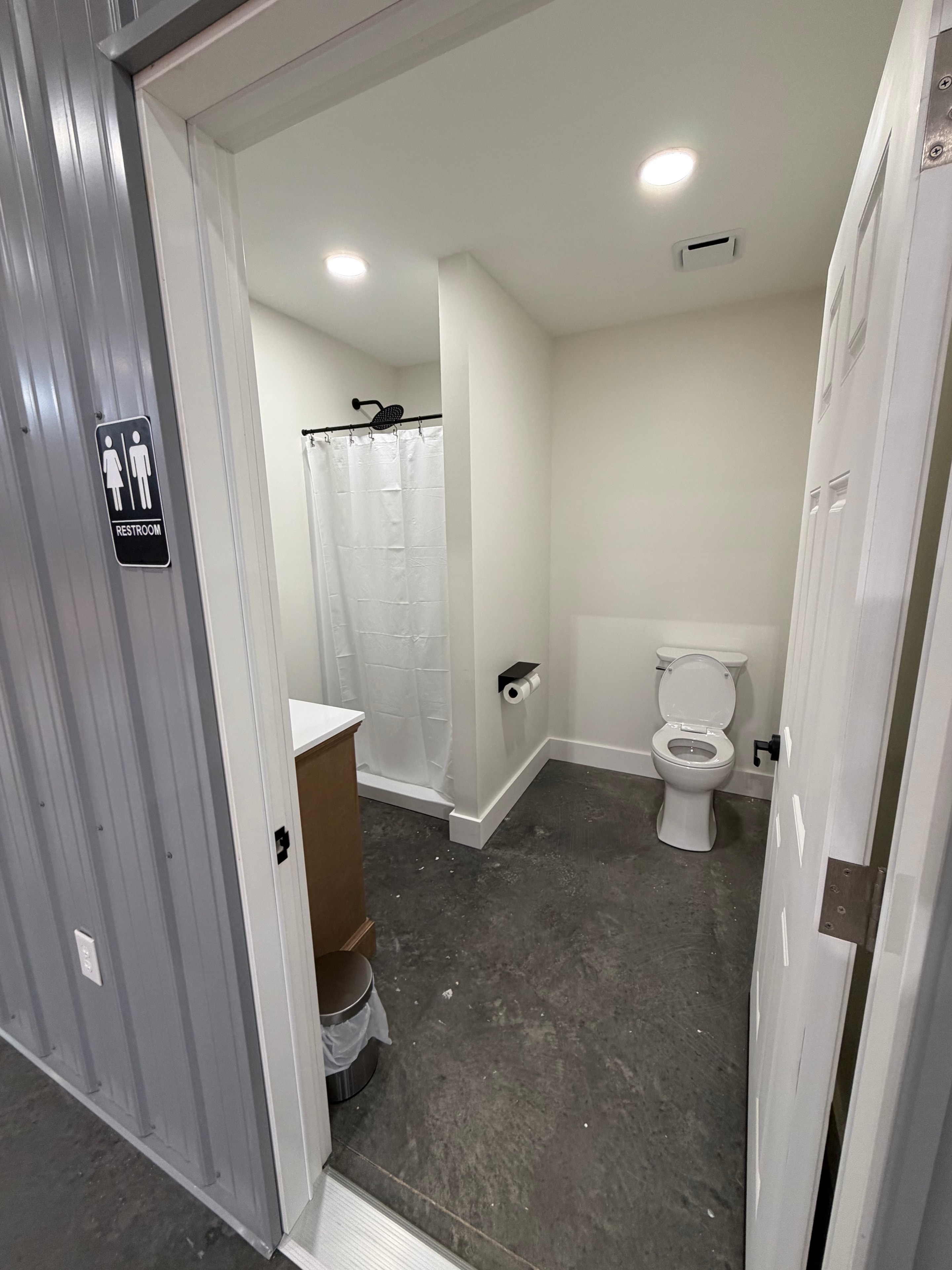 Clean modern locker room